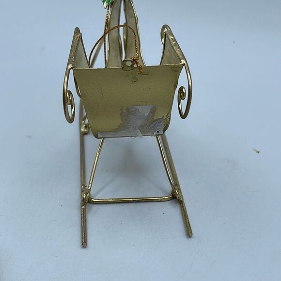 Vintage Capiz shell sleigh ornament . - Picture 5 of 8